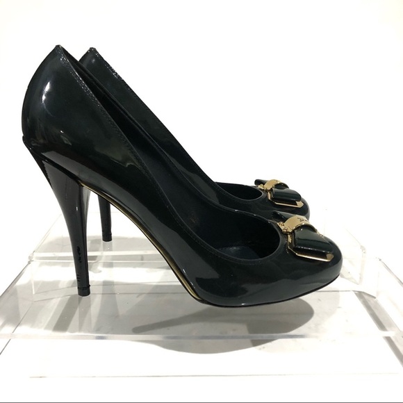 Authentic Louis Vuitton Pin Up Style Round Toe with Bow Pumps Heels Rare - Picture 3 of 17